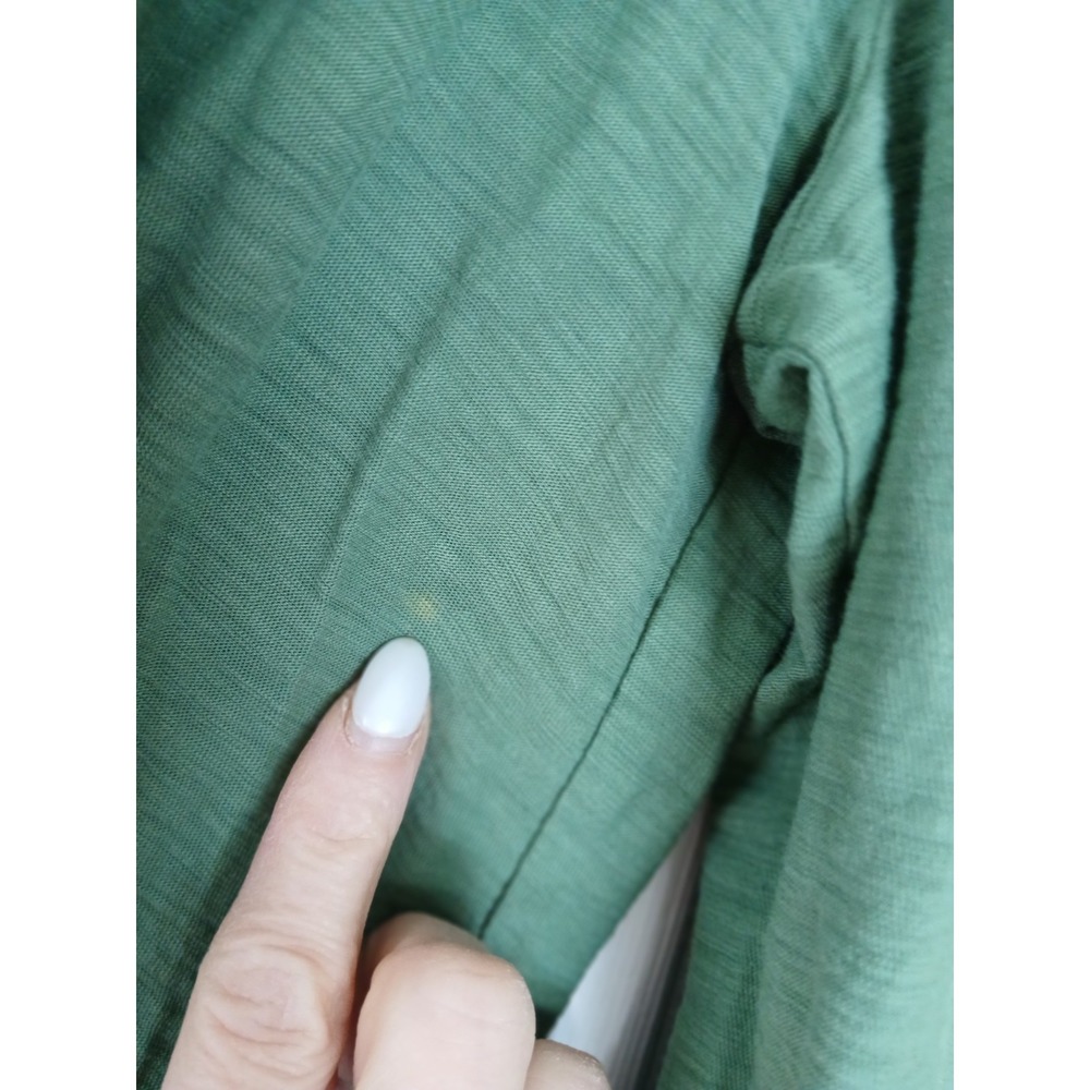 Nation LTD Shirt Womens M Green Pima Cotton Long Sleeve V neck - Picture 5 of 9